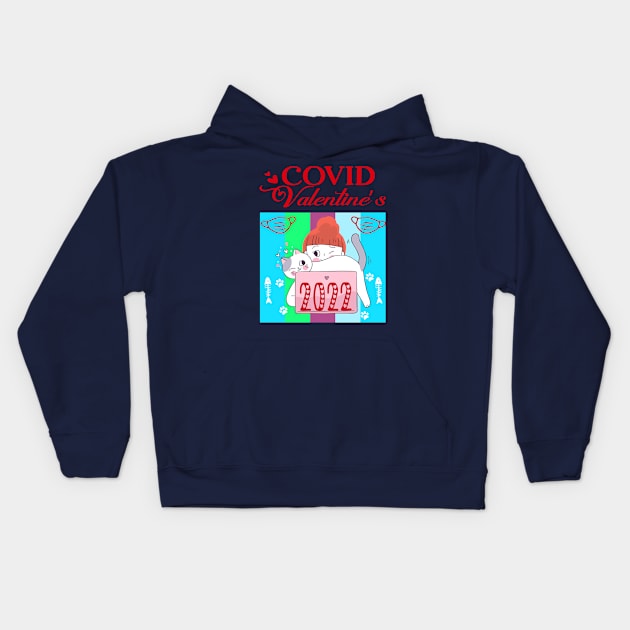 Covid Valentines 2022 Kids Hoodie by FiloCindy